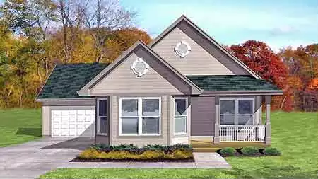 image of single story traditional house plan 1669